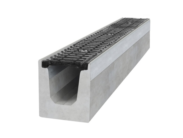 Betonový žlab B125 s litinovou mříží H160 500x130x160 mm