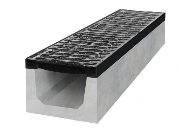Betonový žlab B125 s litinovou mříží H200 500x200x200 mm