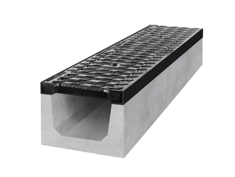 Betonový žlab D400 s litinovou mříží H200 1000x150x200 mm