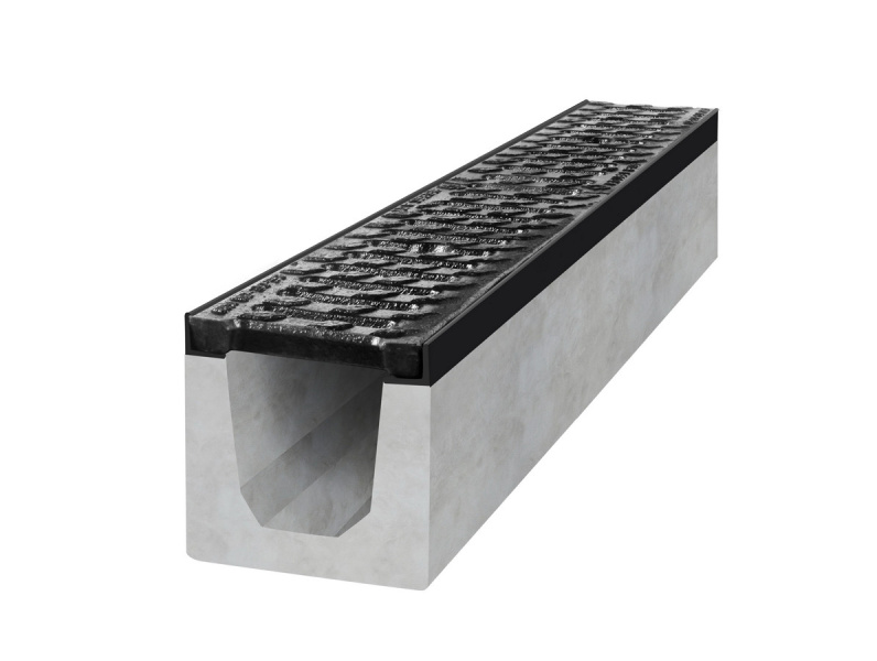 Betonový žlab D400 s litinovou mříží H200 1000x200x200 mm