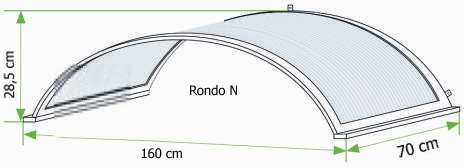 Vchodová stříška Rondo N 1,6 x 0,7x 0,285 m hnědá